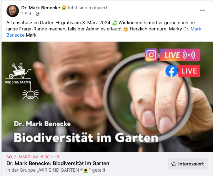 Live Beitrag zum Thema Biodiversität